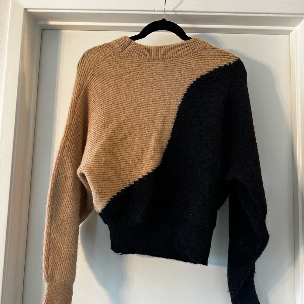 Vici Black and Tan Colorblock Sweater - Picture 6 of 6
